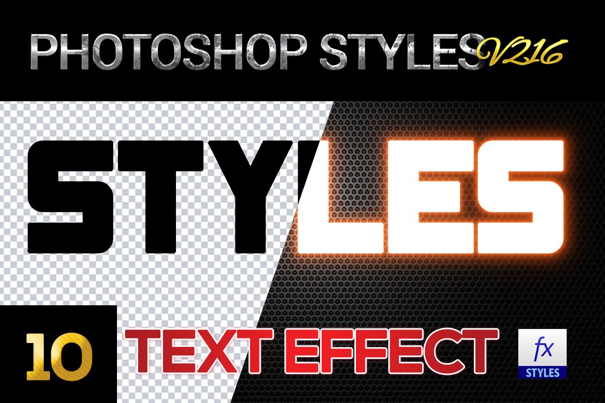 10 creative Photoshop Styles V216cover image.