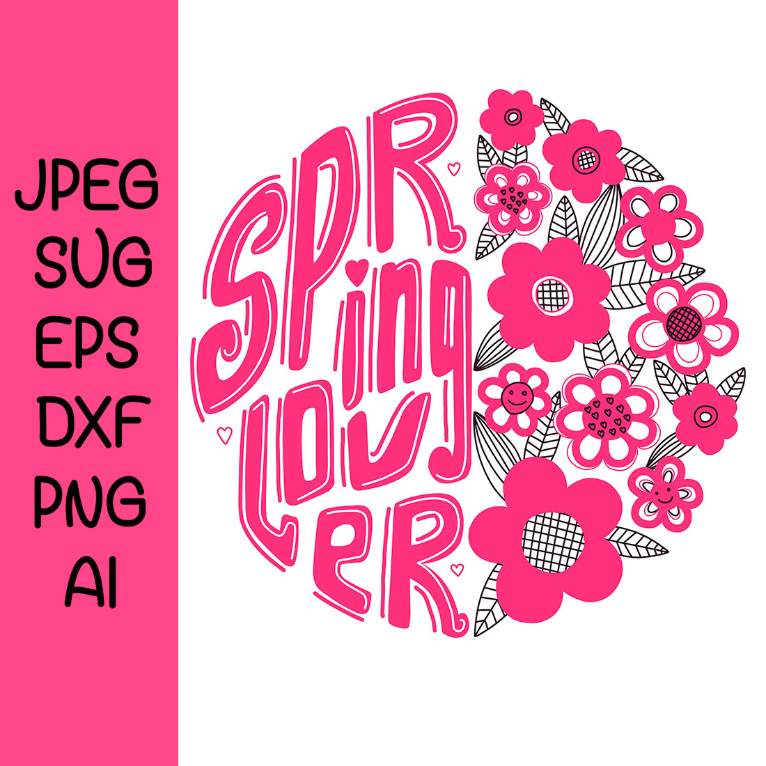 SPRING LOVER - SUBLIMATION PRINT CLIPART preview image.