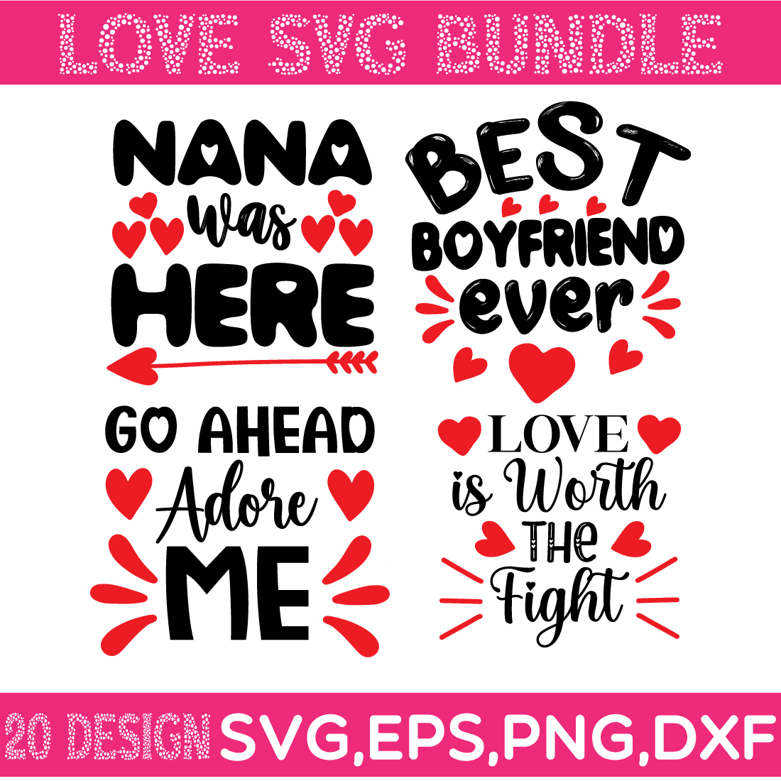 Love SVG Bundle preview image.