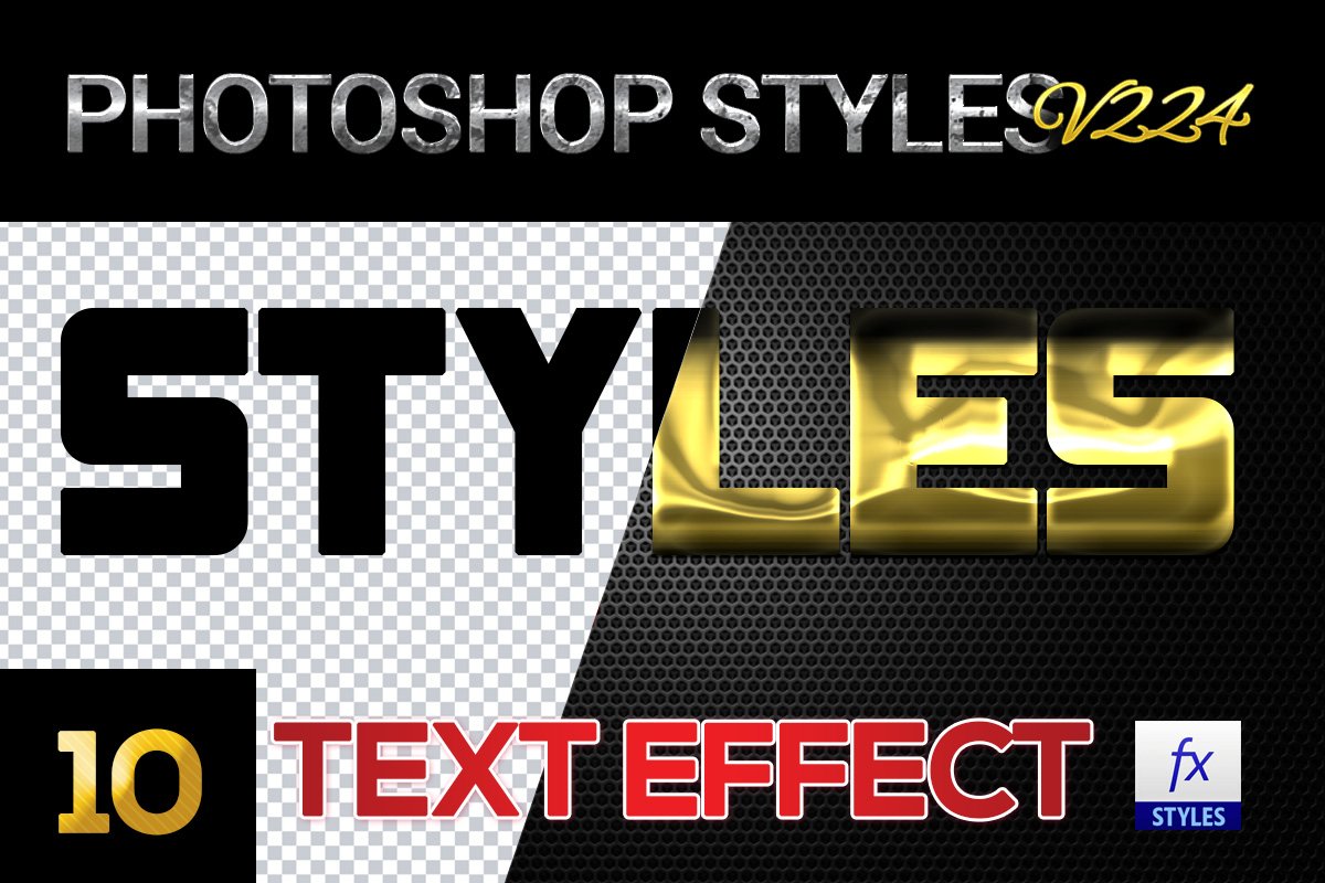 10 creative Photoshop Styles V224cover image.