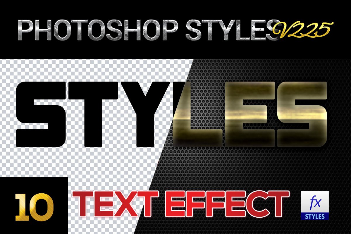 10 creative Photoshop Styles V225cover image.