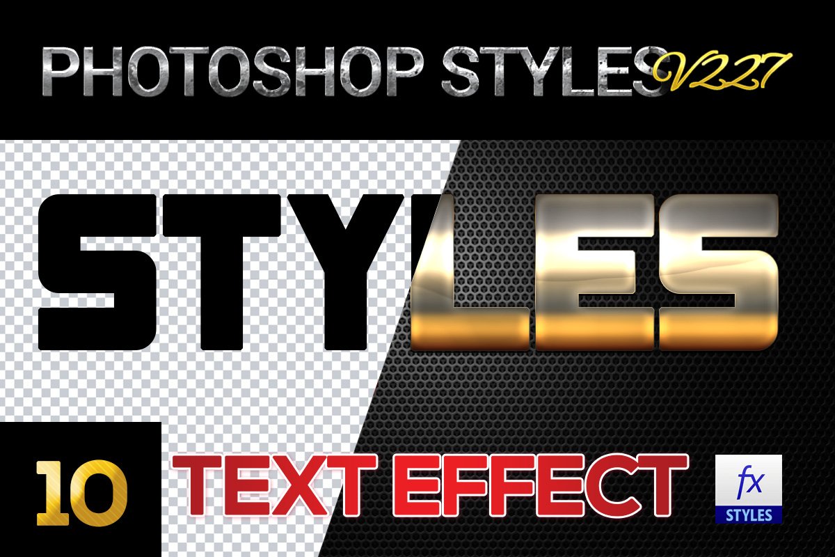 10 creative Photoshop Styles V227cover image.