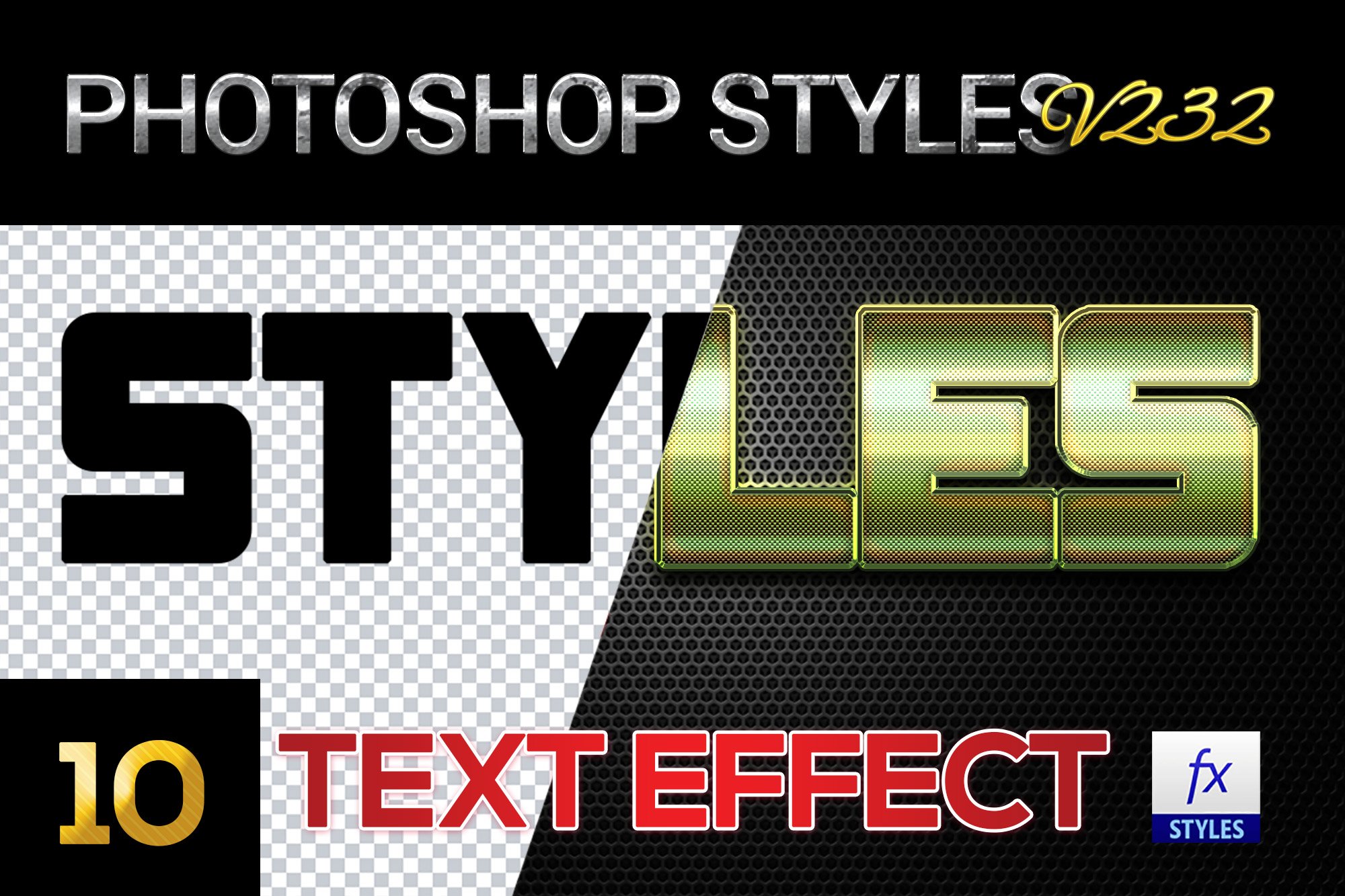 10 creative Photoshop Styles V232cover image.