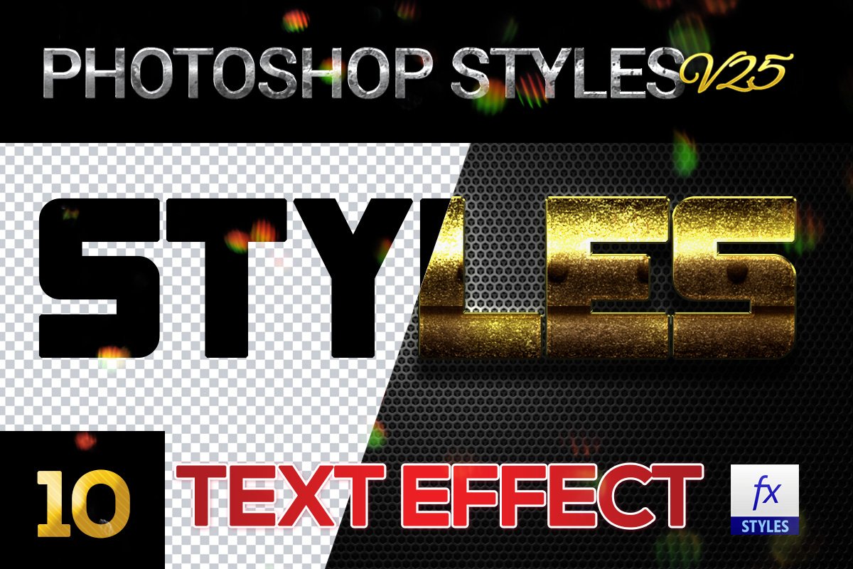 10 creative Photoshop Styles V25cover image.