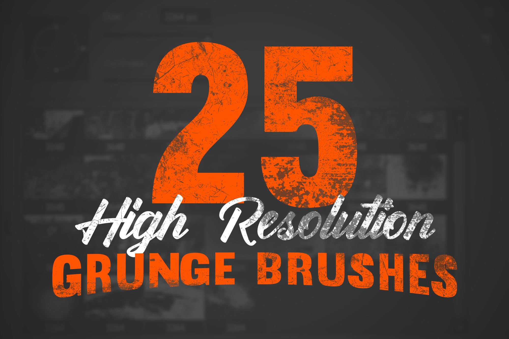 25 High Resolution Grunge Brushescover image.