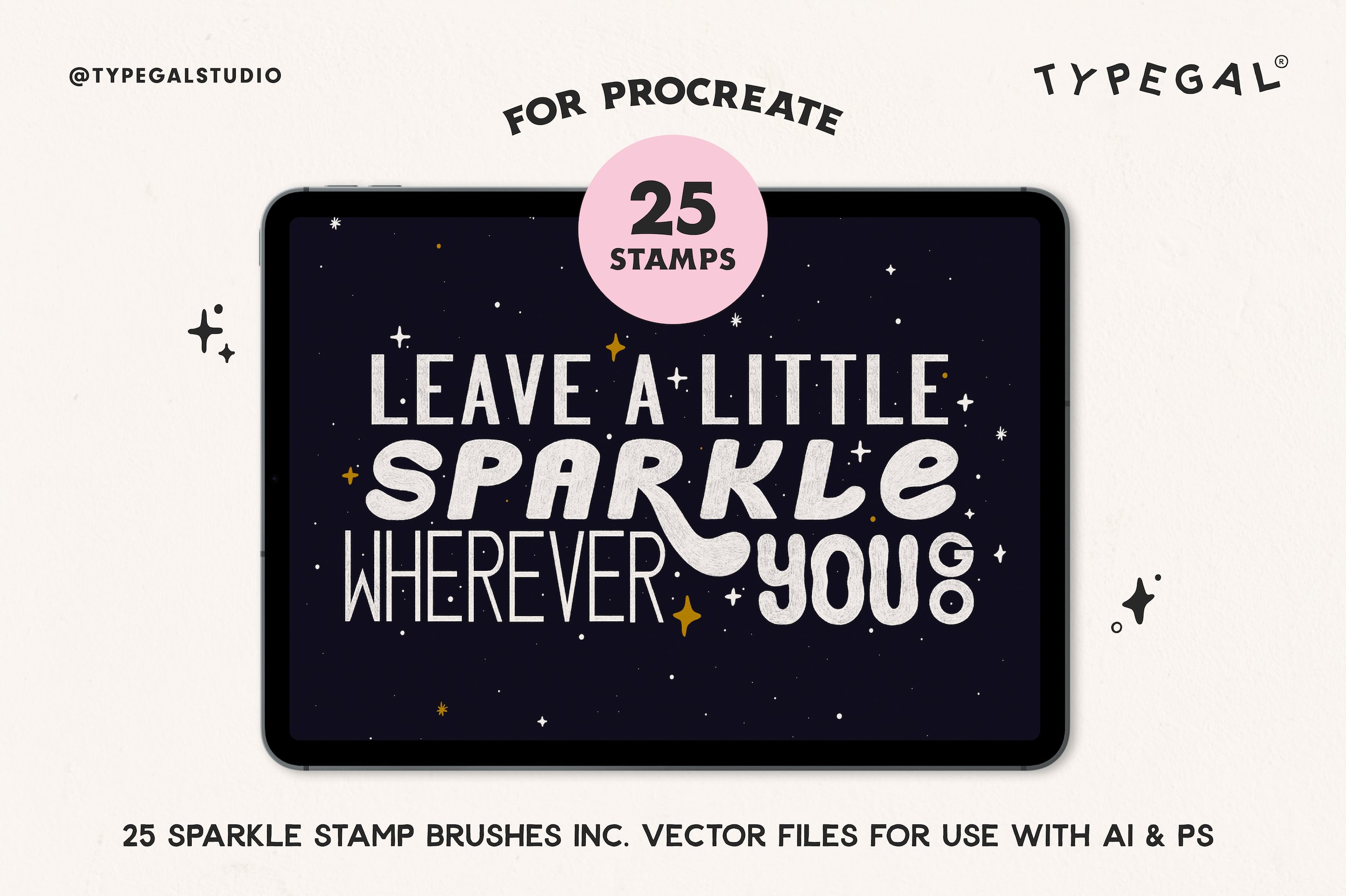 25 Procreate Sparkle Stamp Brushescover image.