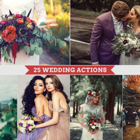 25 Wedding Photoshop Actionscover image.