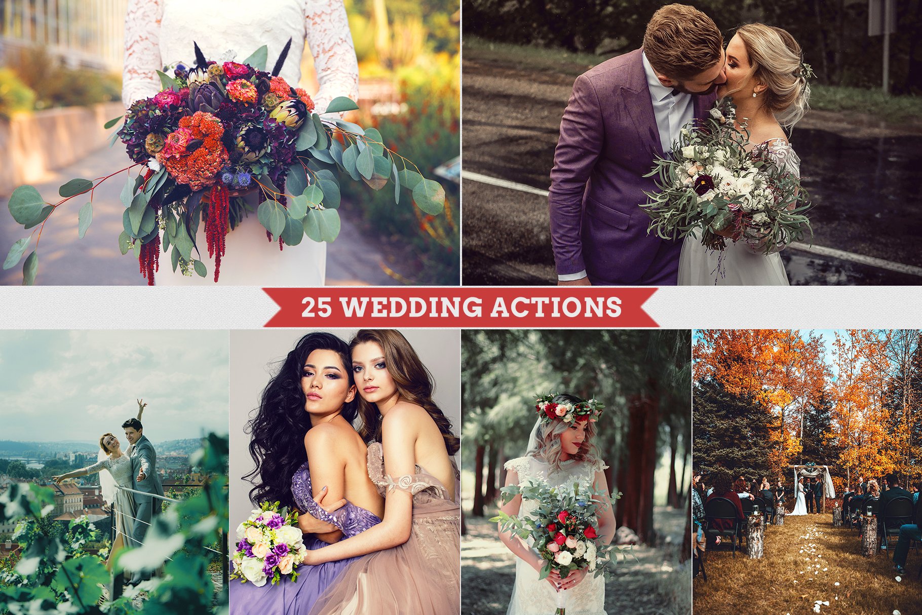 25 Wedding Photoshop Actionscover image.