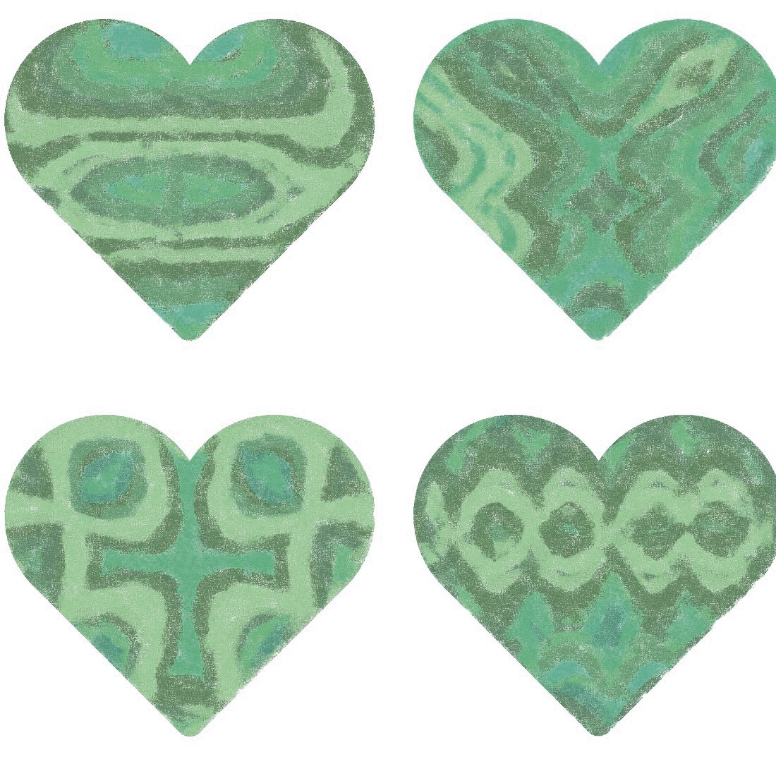 Watercolor Valentine Dusty Teal set of 8 300 nDPI preview image.