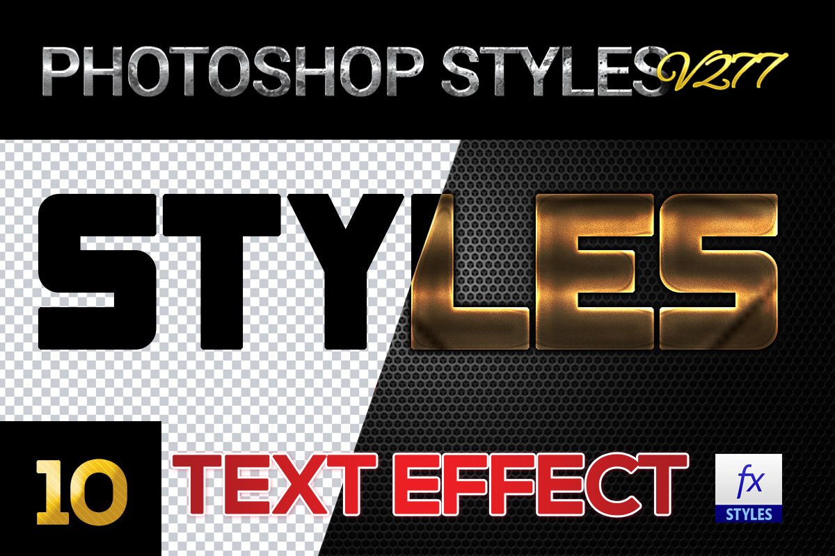 10 creative Photoshop Styles V277cover image.