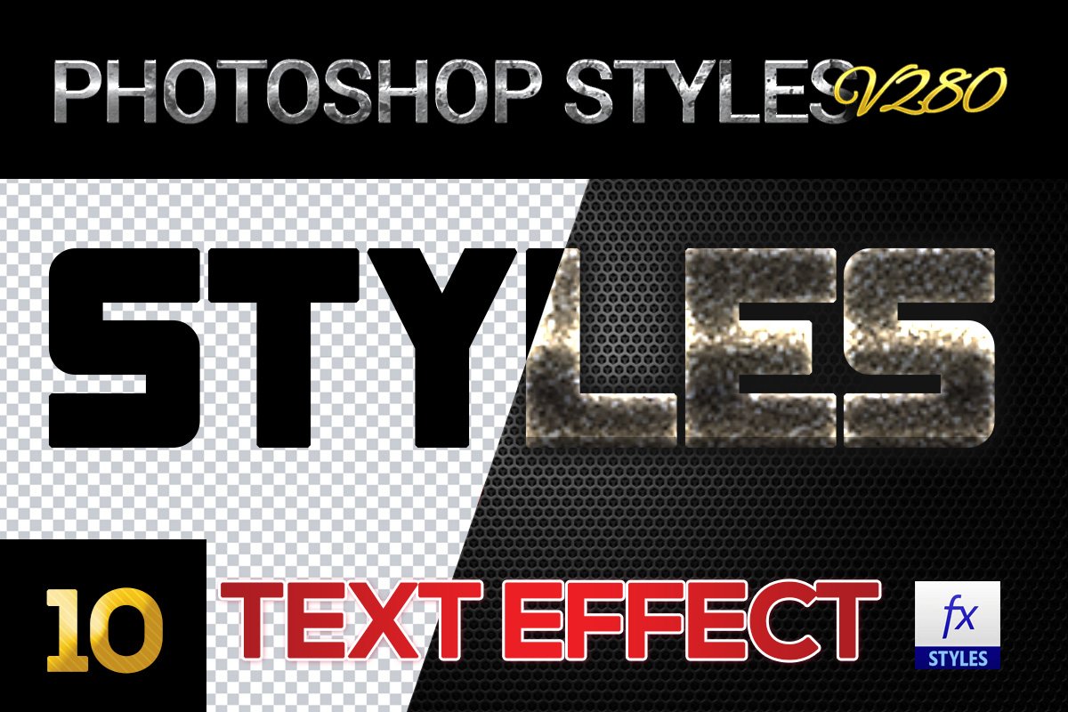 10 creative Photoshop Styles V281cover image.