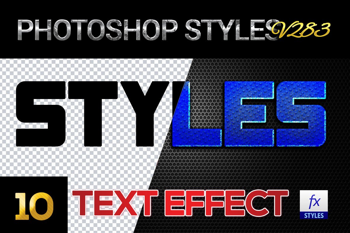 10 creative Photoshop Styles V283cover image.