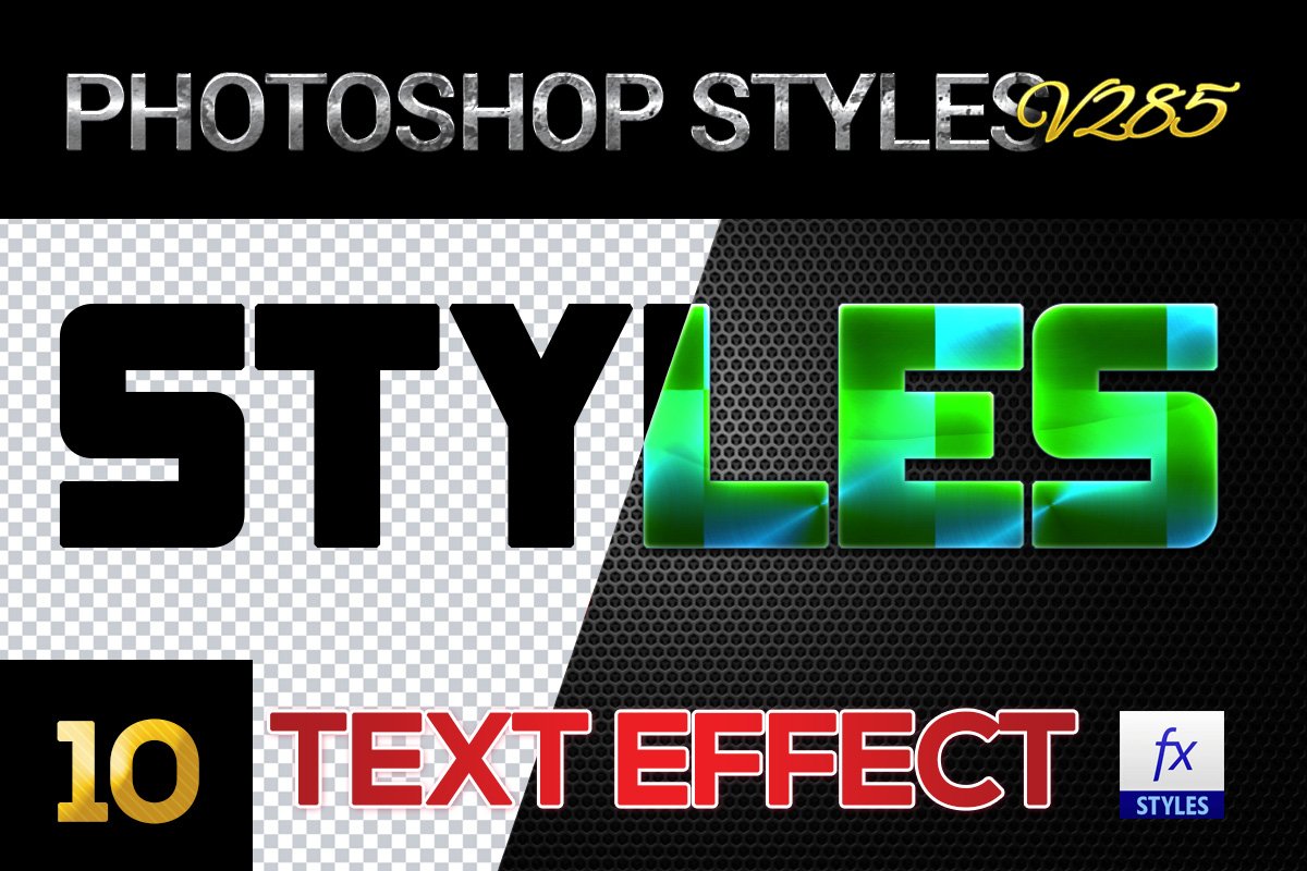 10 creative Photoshop Styles V285cover image.