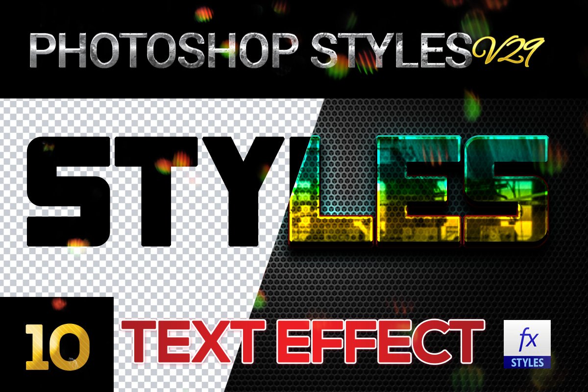 10 creative Photoshop Styles V29cover image.