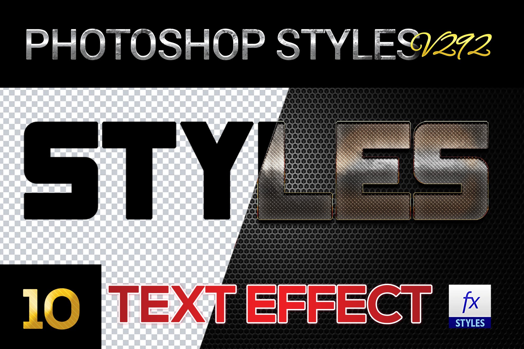 10 creative Photoshop Styles V292cover image.
