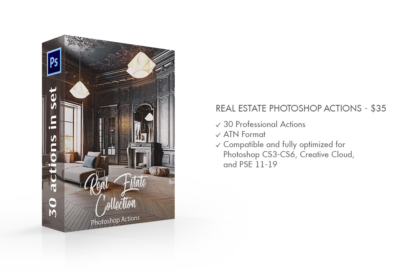 Real Estate Photoshop Actionspreview image.