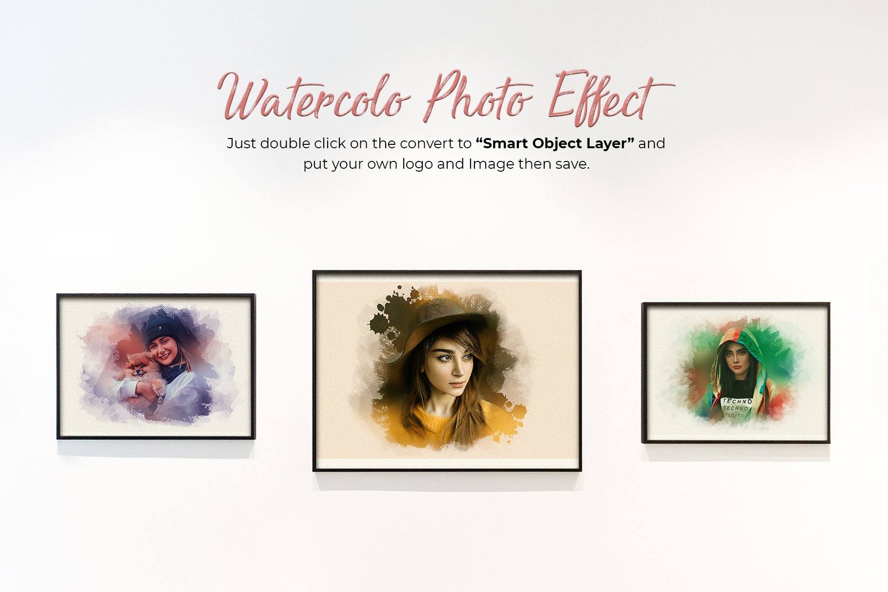 Watercolor Photo Effect Templatepreview image.