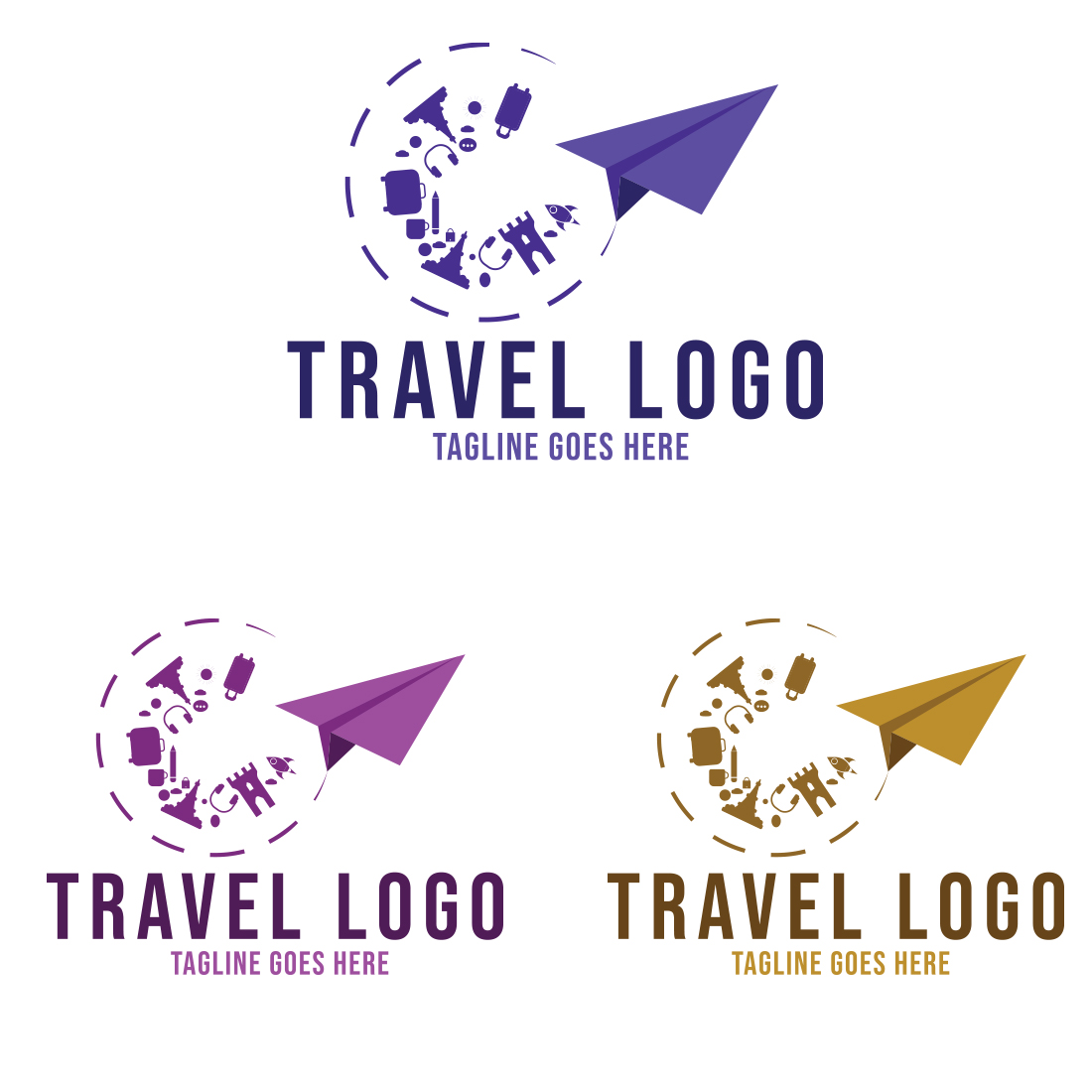 Travel Logo Template preview image.