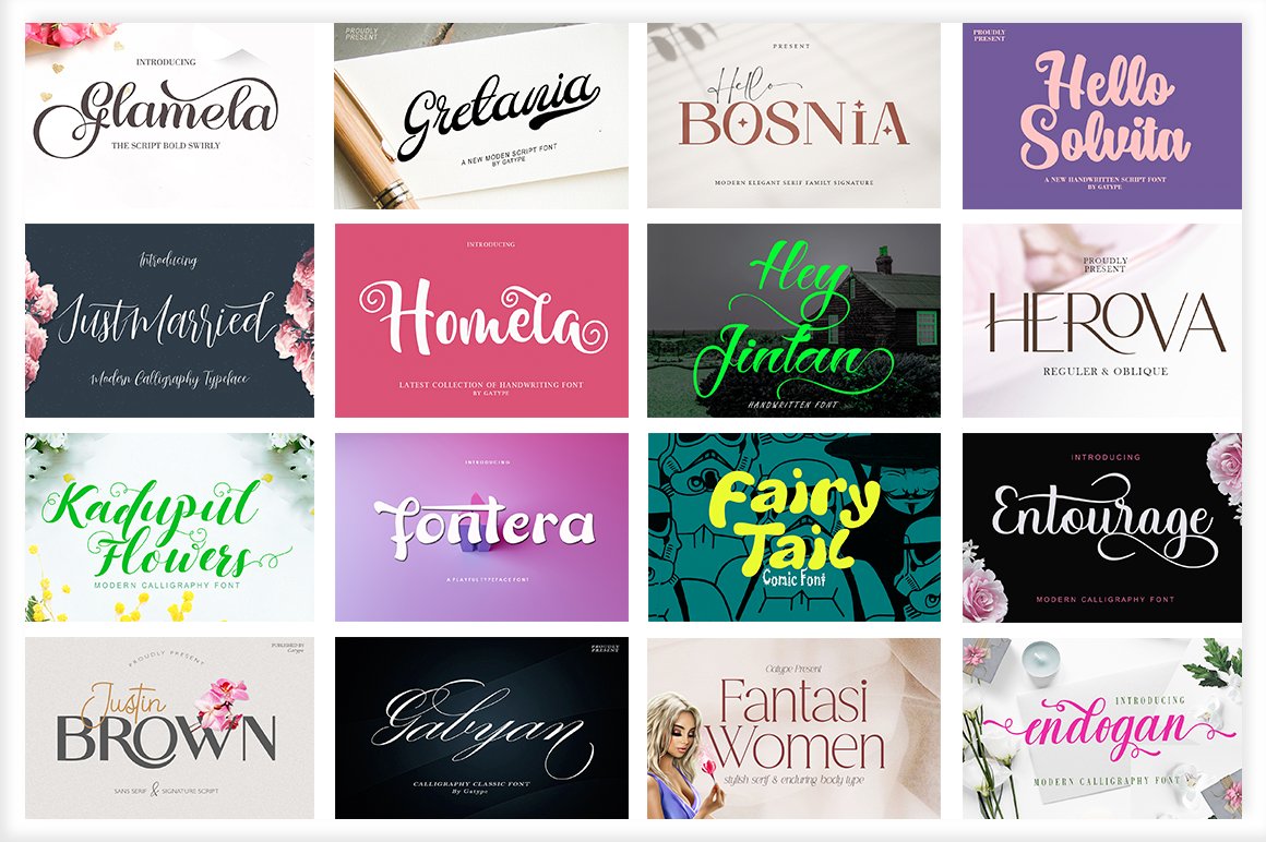 2the huge font bundle by gatype 619