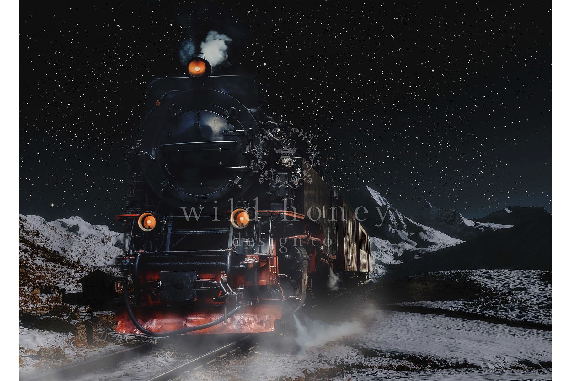 Christmas Train Digital Backdroppreview image.