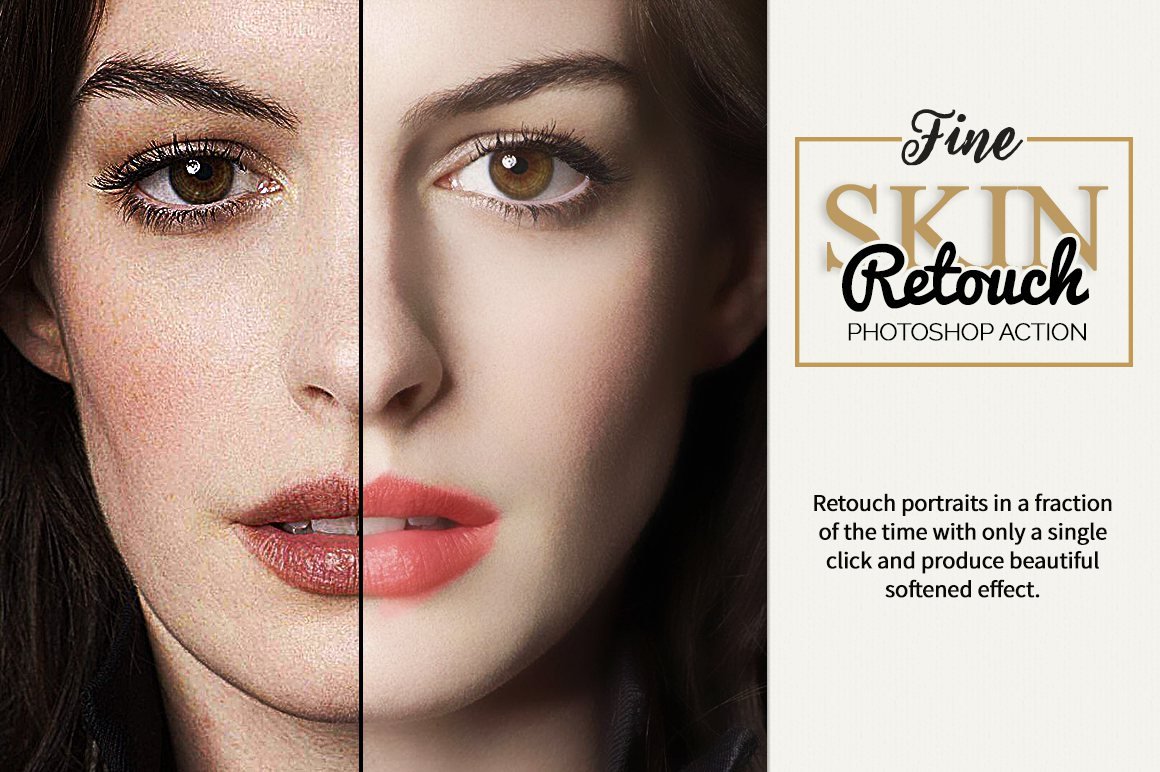 Fine Skin Retouch Photoshop Actionpreview image.