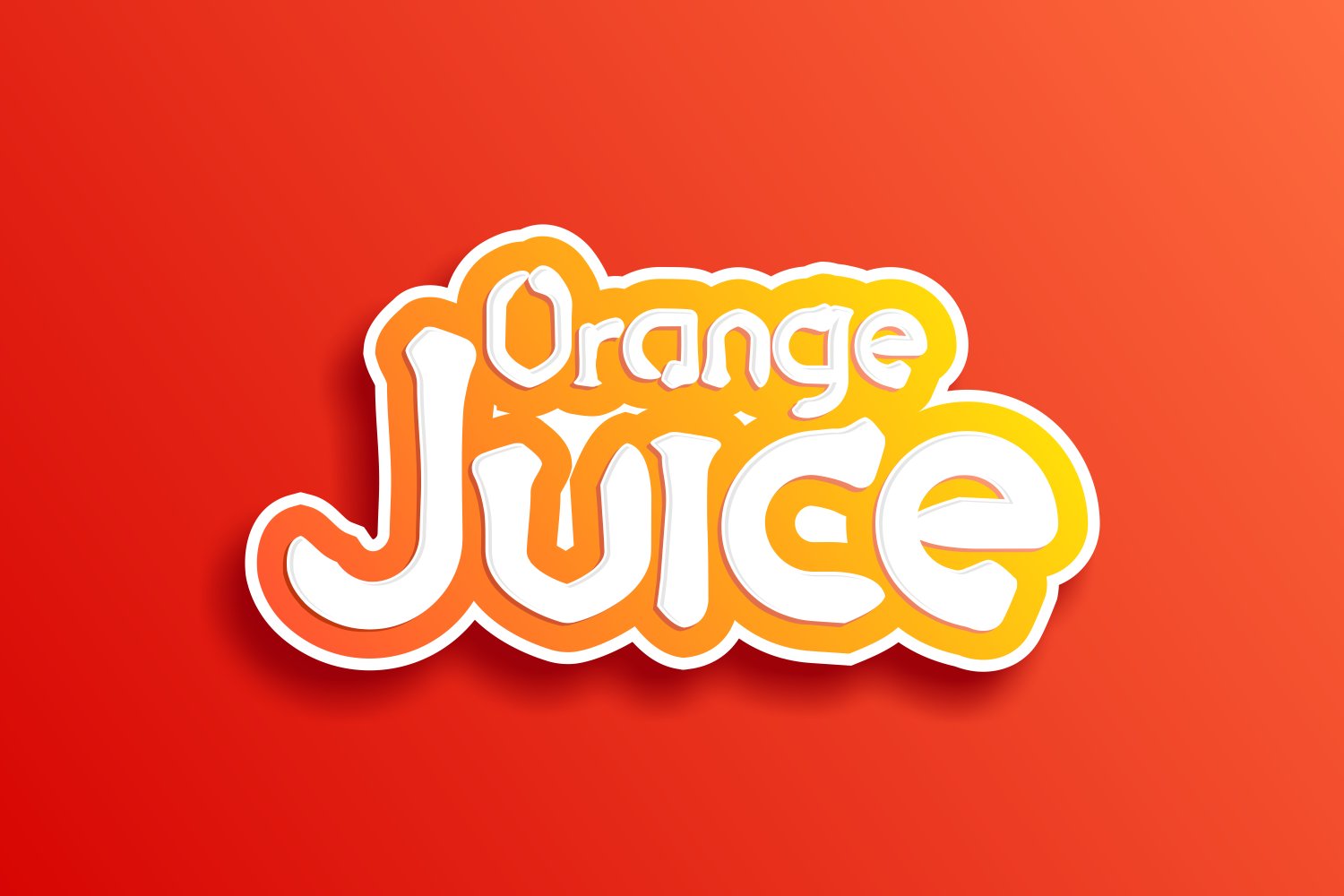 Orange juice logo on a red background.