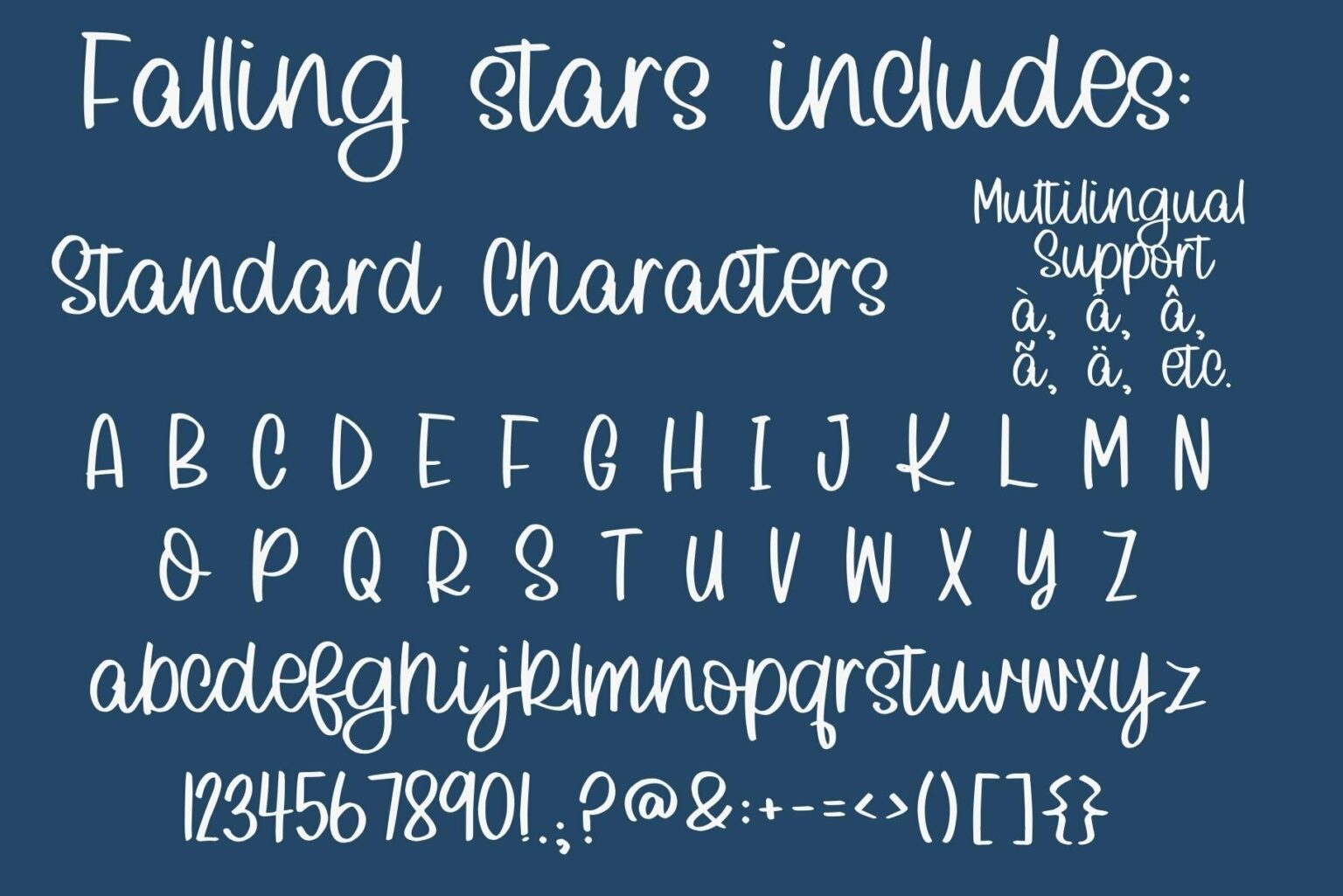 Falling Stars, Cute Handwritten Font – MasterBundles