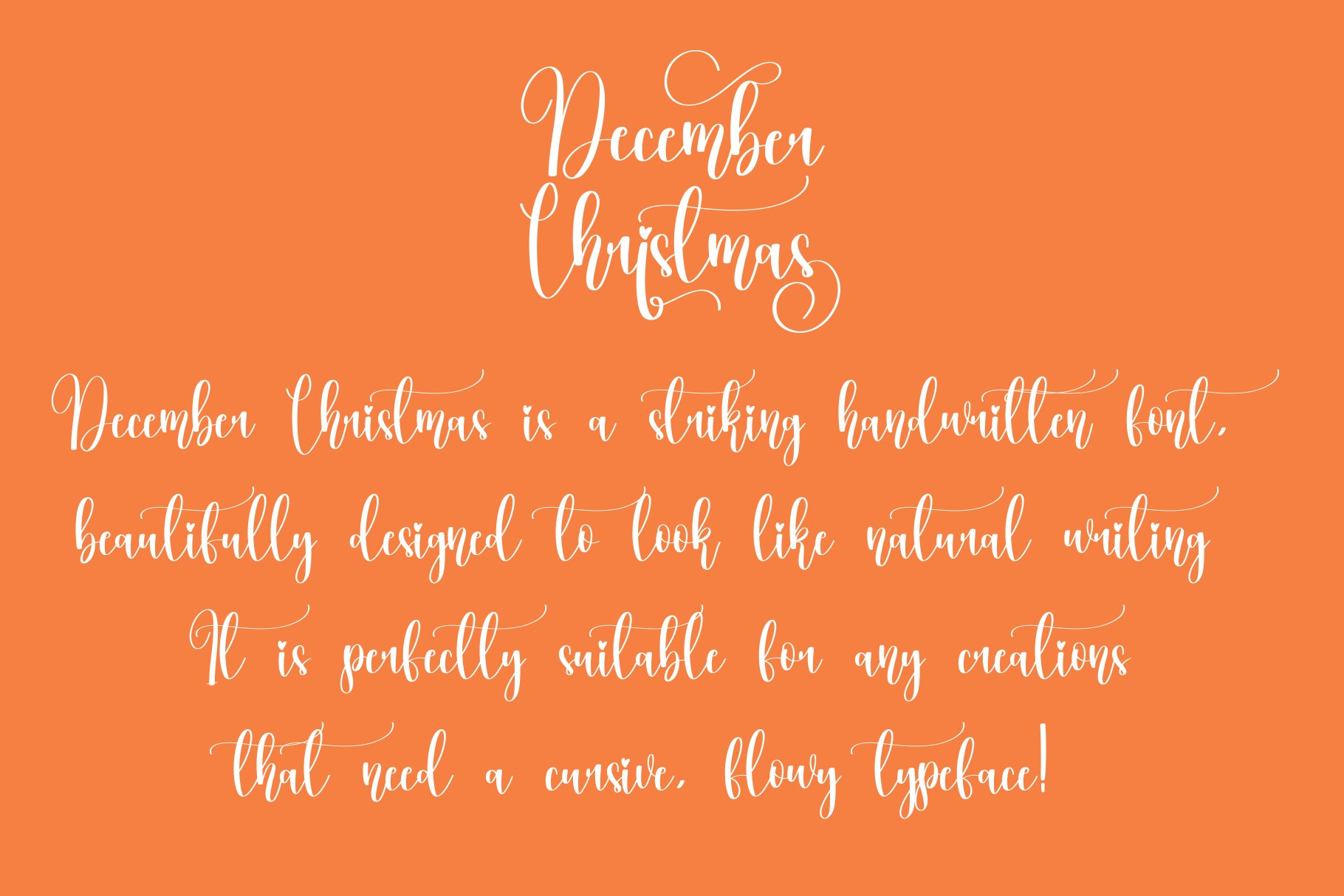 December Christmas | Script font preview image.