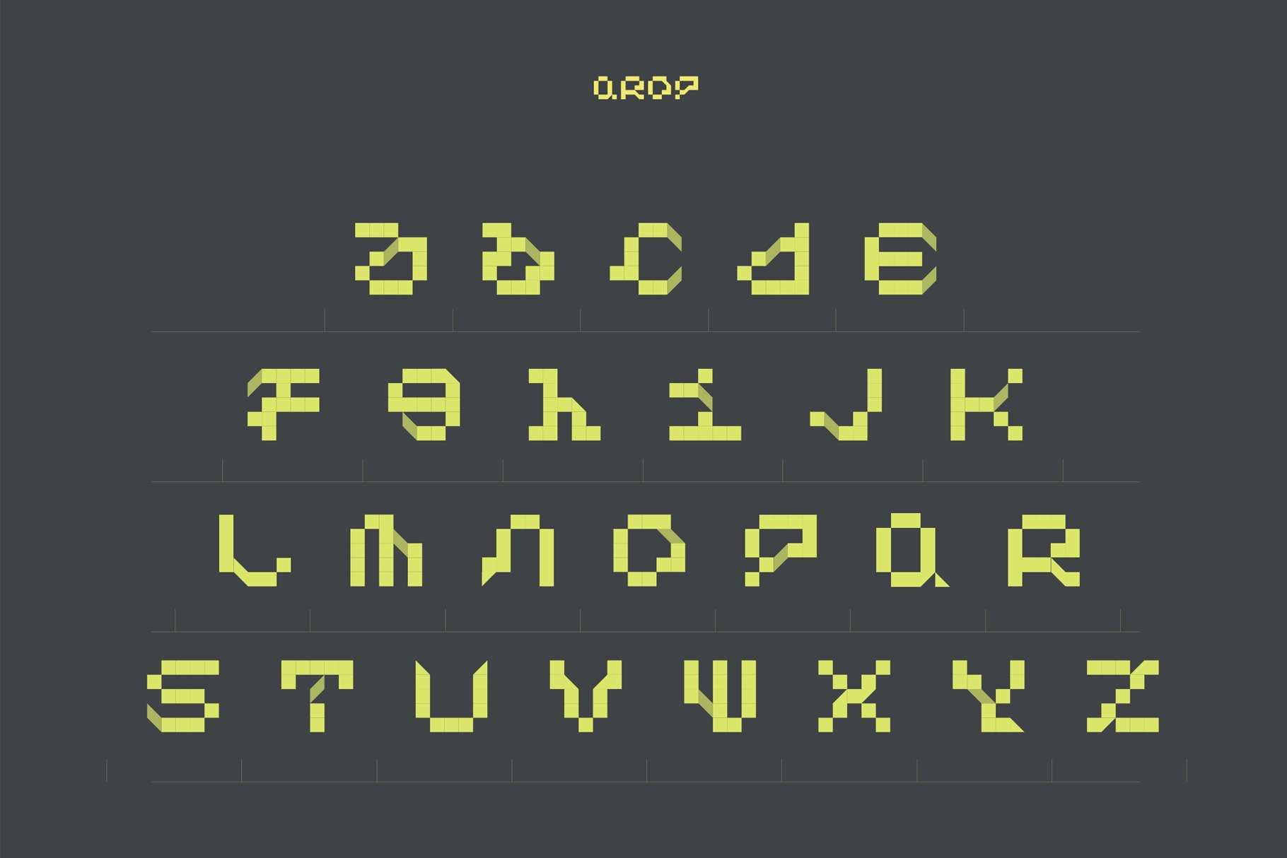 QROP, a cool display font preview image.
