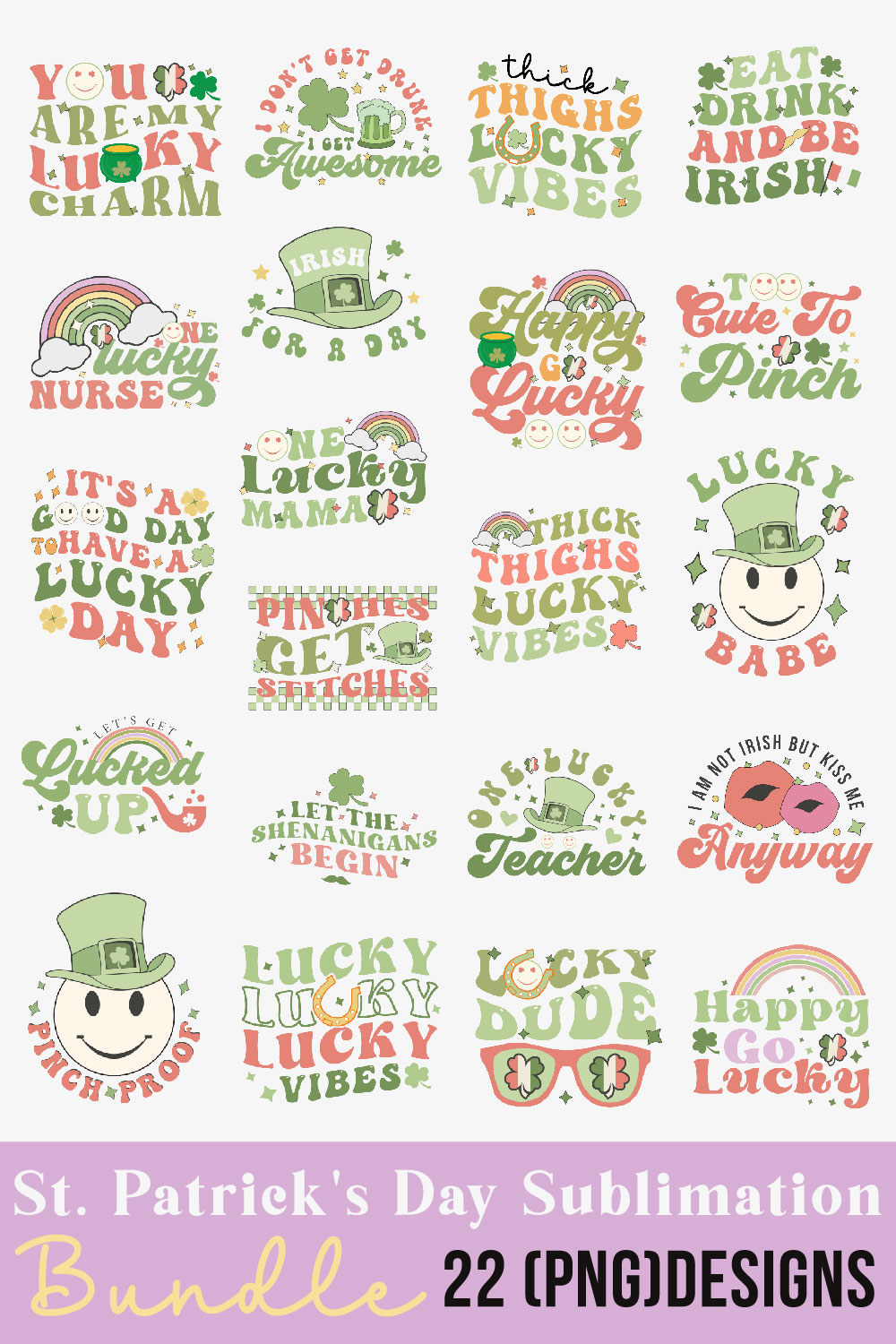 St Patrick\'s Day Sublimation Bundle pinterest preview image.