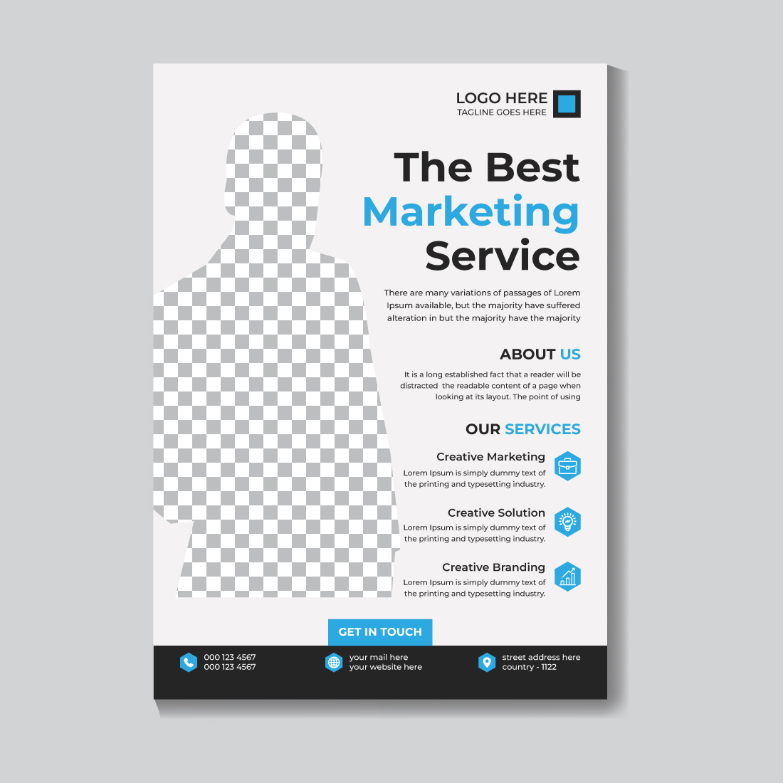 Corporate Creative Modern Marketing Business Flyer Design Template cover image.