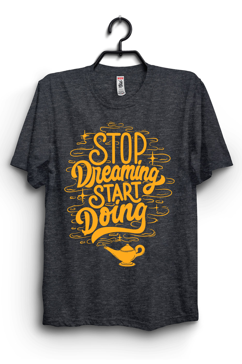 Stop Dreaming Start Doing Typography Design pinterest preview image.