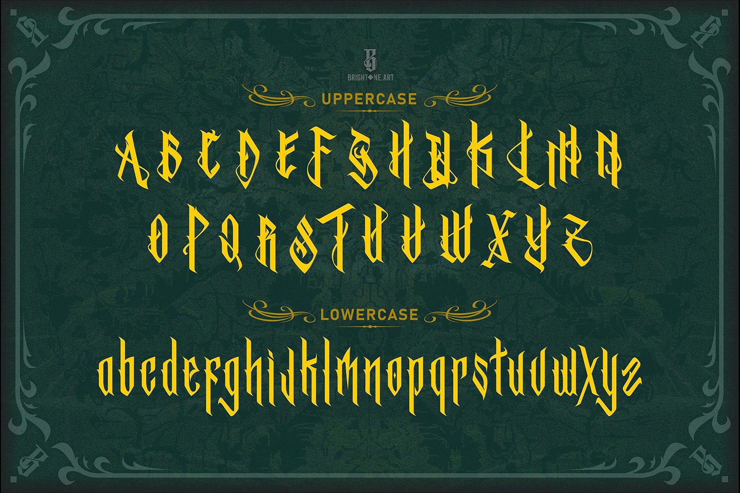 Bathory - Blackletter font preview image.