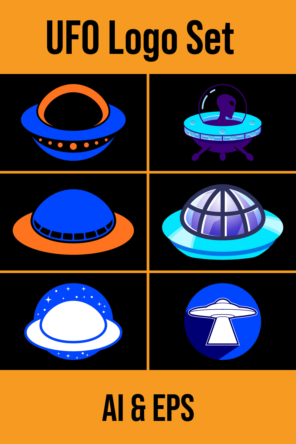 Happy World UFO day UFO flying spaceship Vector illustration pinterest preview image.