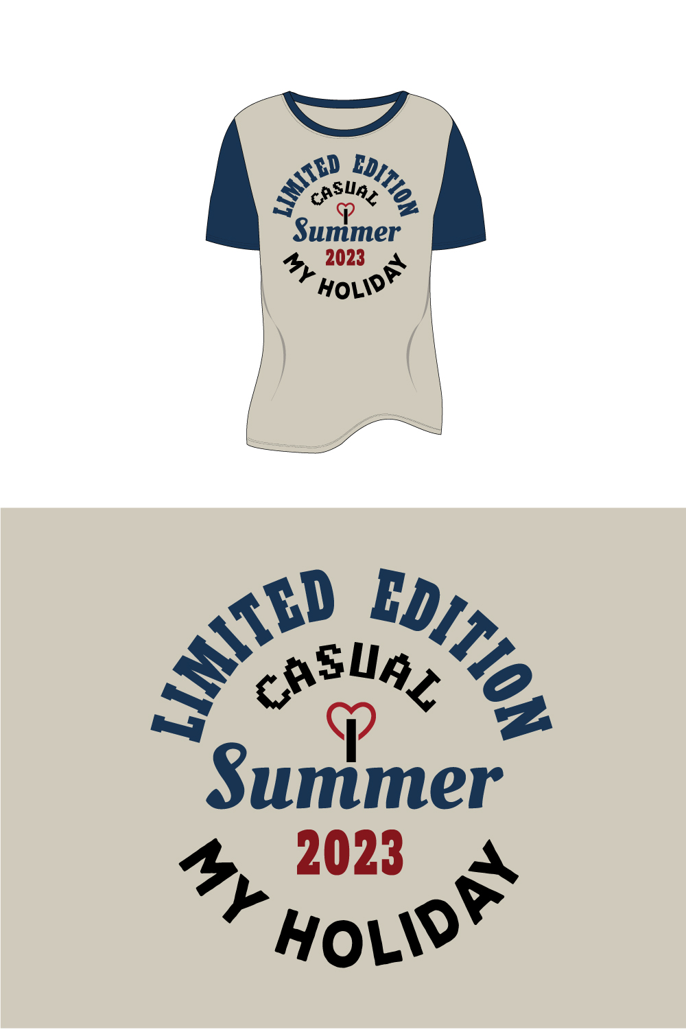 Limited Edition Casual Summer Holiday T Shirt Design pinterest preview image.