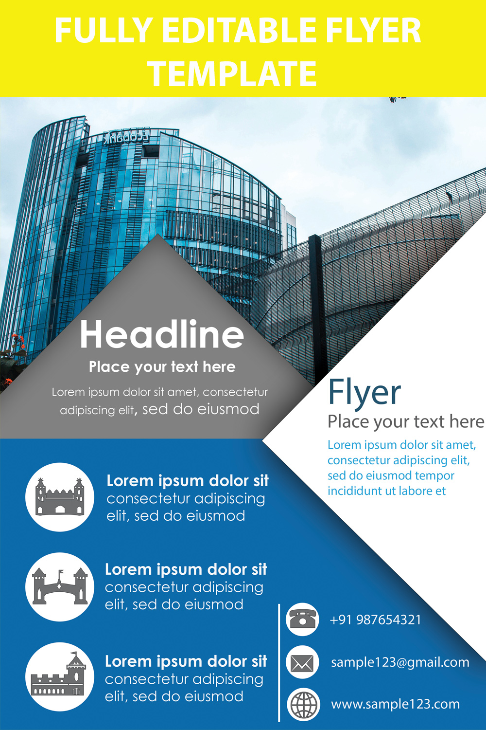 Corporate Flyer Template pinterest preview image.