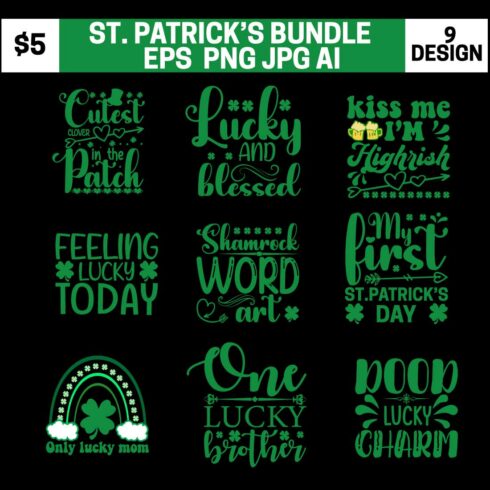 9 ST PATRICK DAY BUNDLE T-SHIER DESIGN cover image.