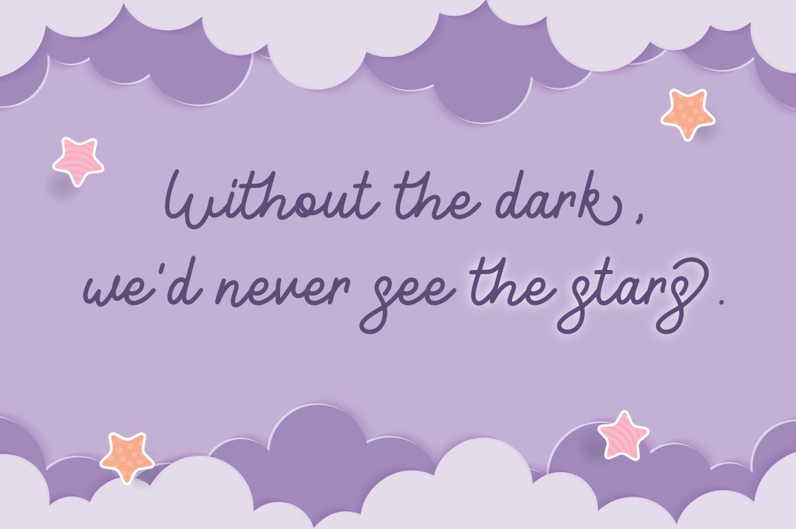 3 dark stars quote with purple cloud background 114