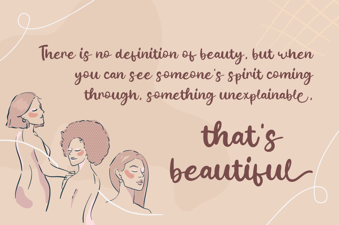 3 inner beauty quotes with girl lineart beige 770