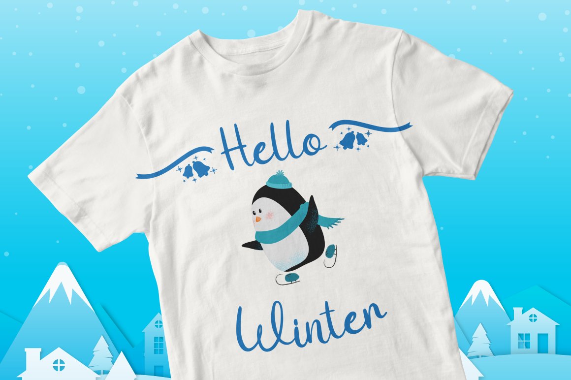 3 t shirt design with penguin and christmas font 109