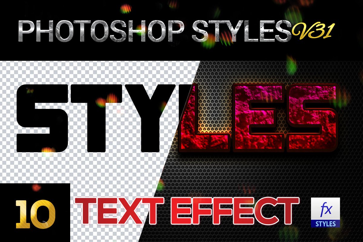 10 creative Photoshop Styles V31cover image.