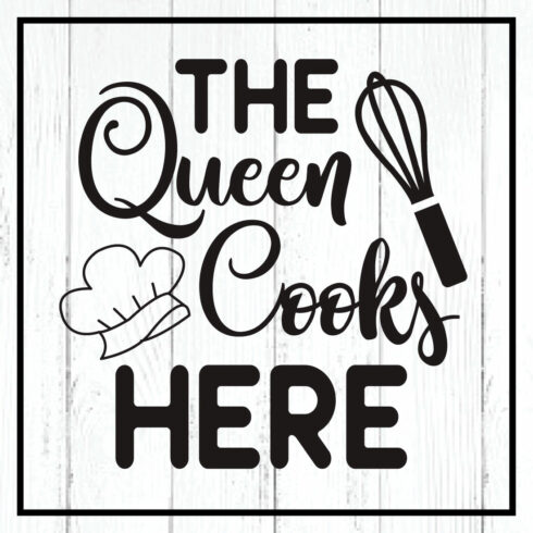 the queen cooks here svg cover image.
