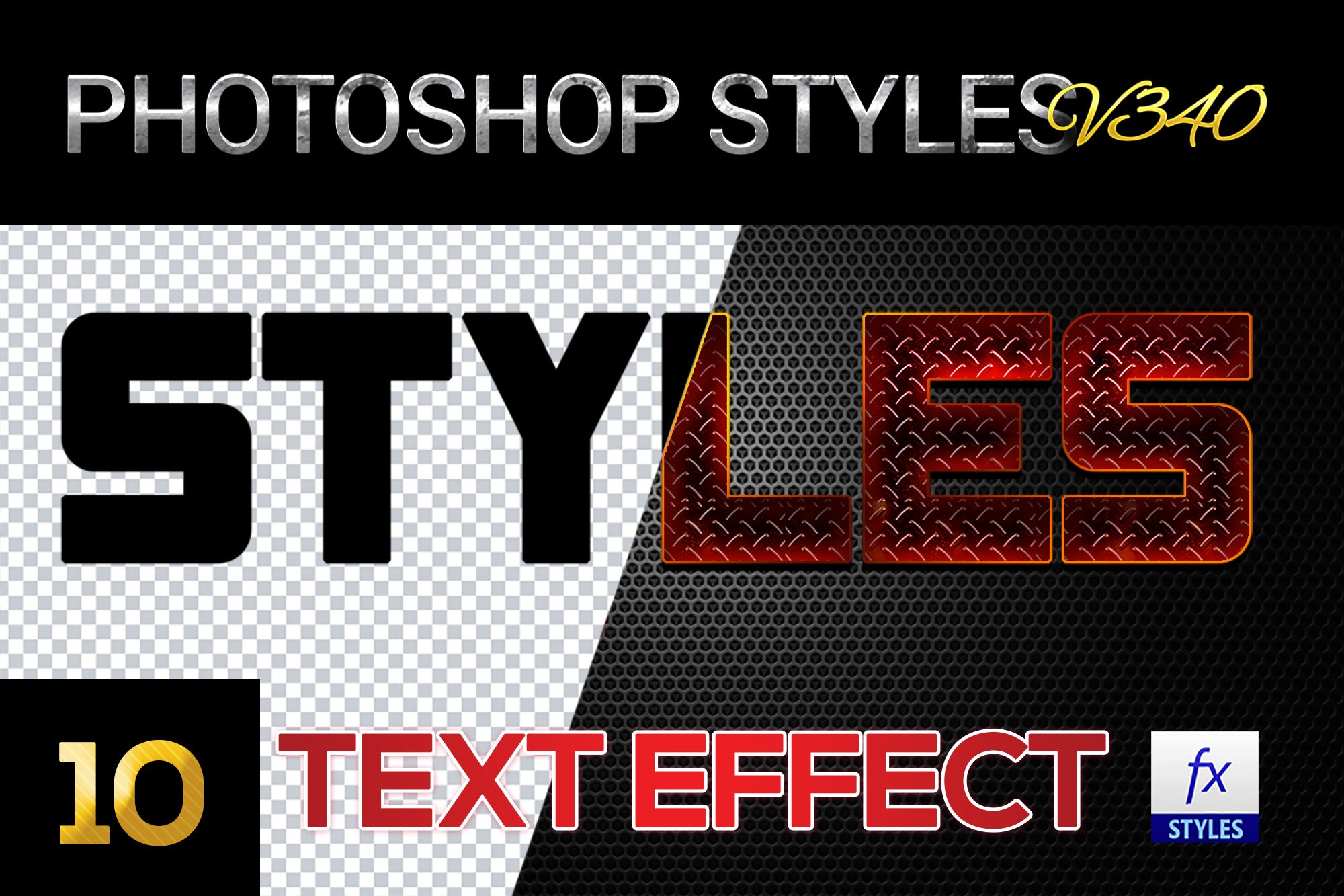 10 creative Photoshop Styles V340cover image.