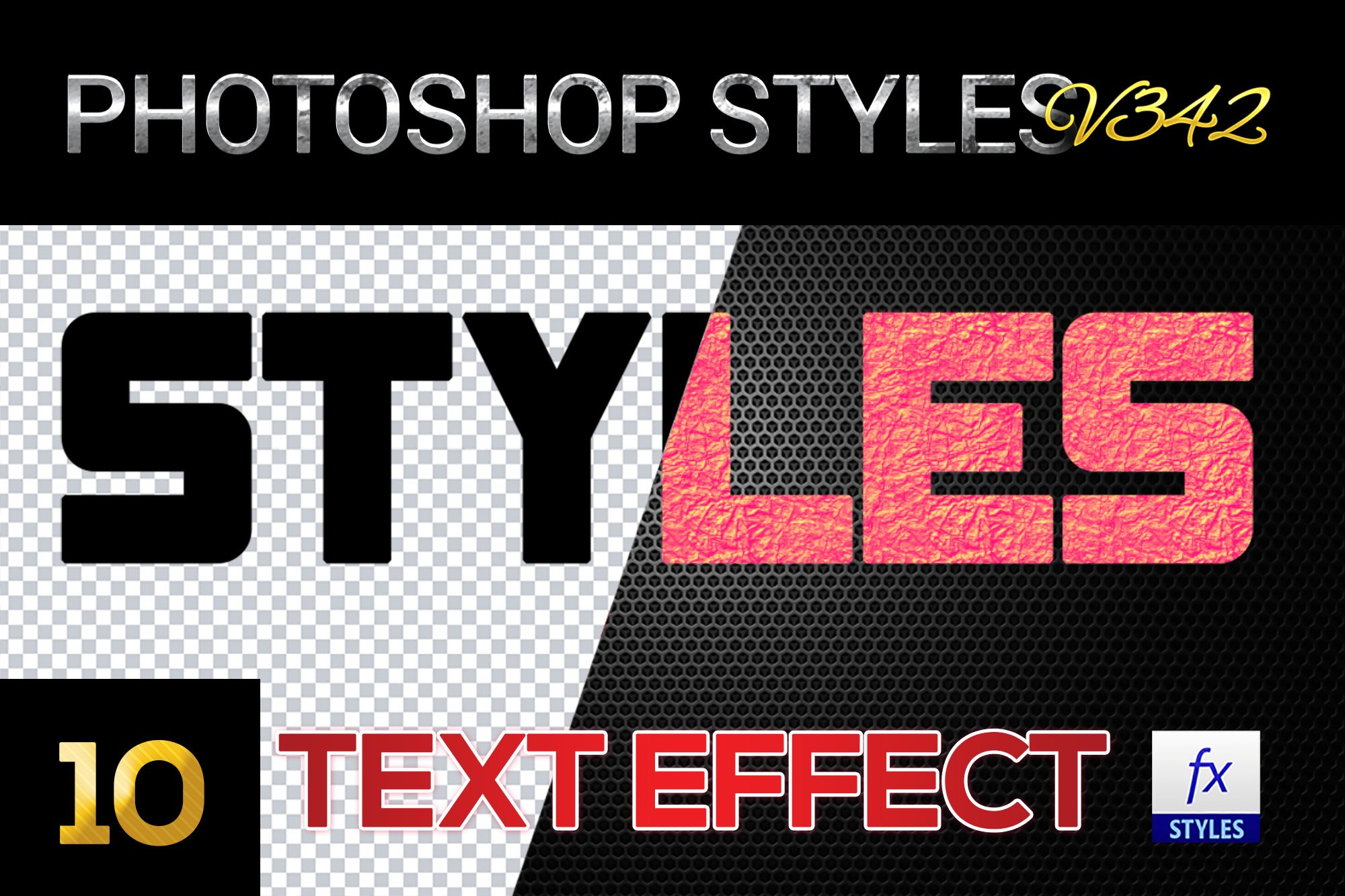 10 creative Photoshop Styles V342cover image.