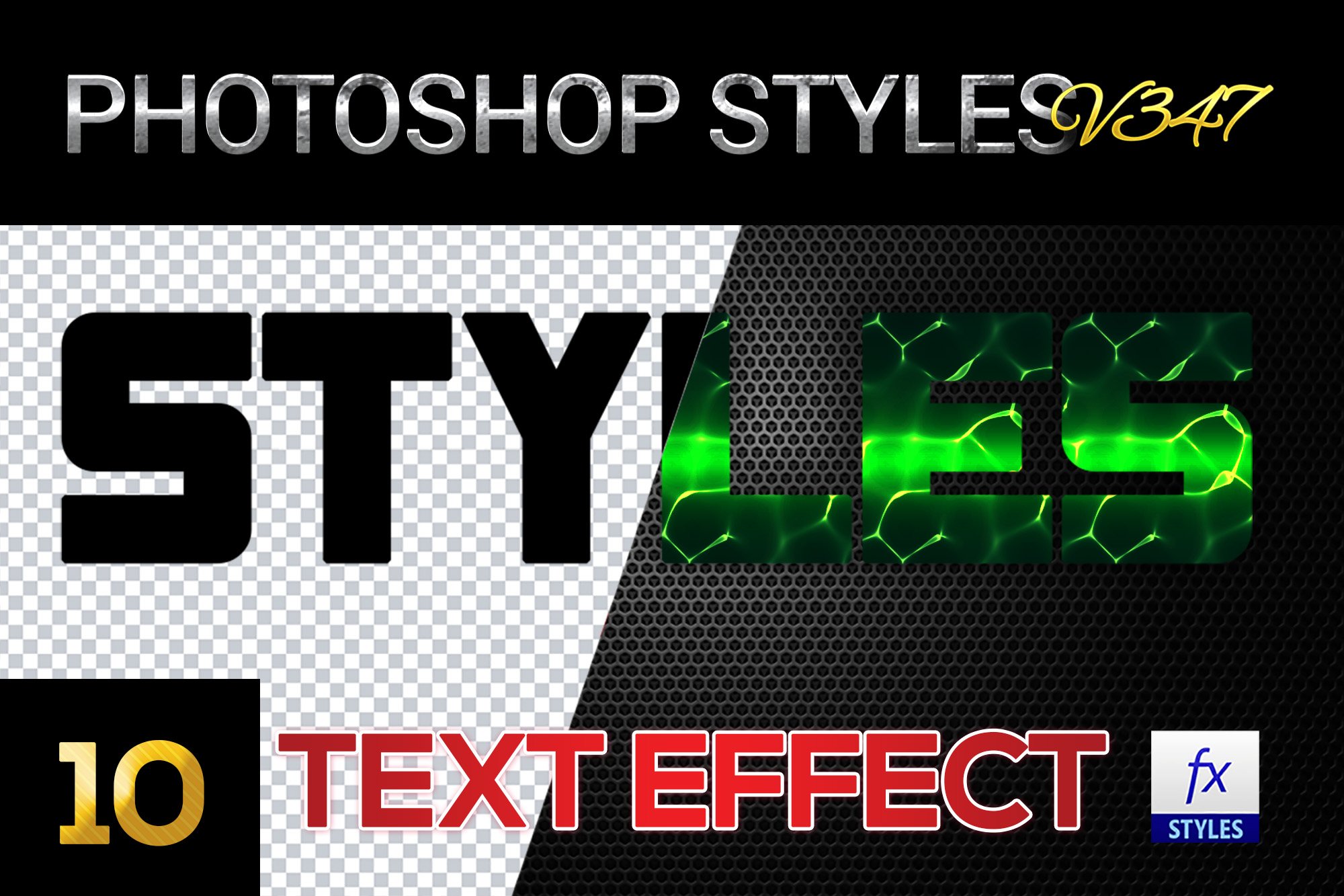 10 creative Photoshop Styles V347cover image.