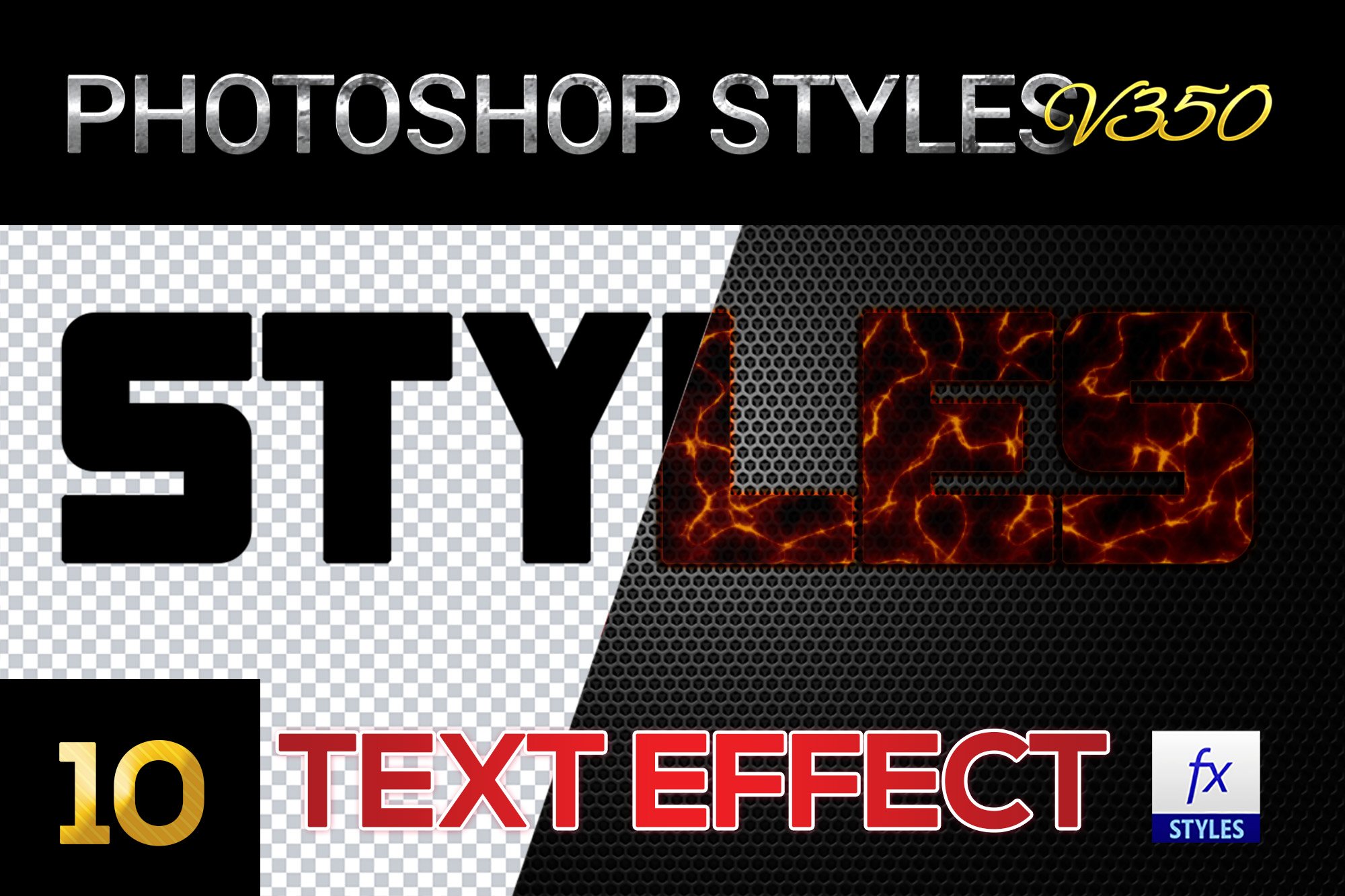 10 creative Photoshop Styles V350cover image.