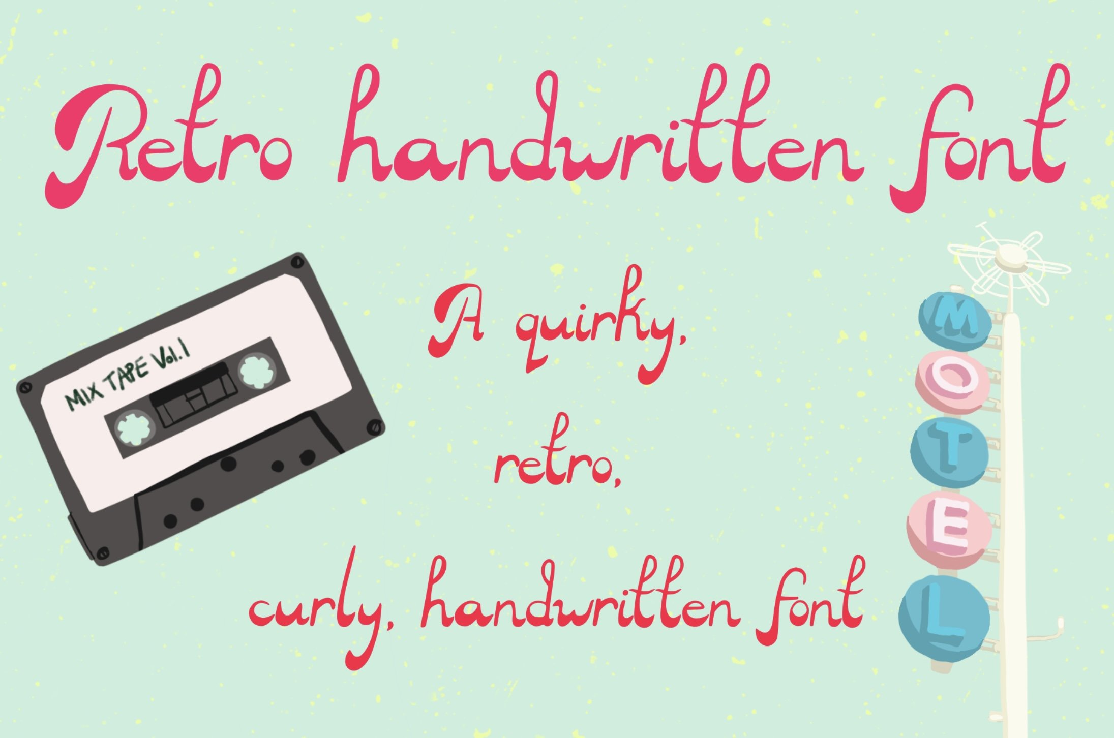 Retro handwritten font cover image.