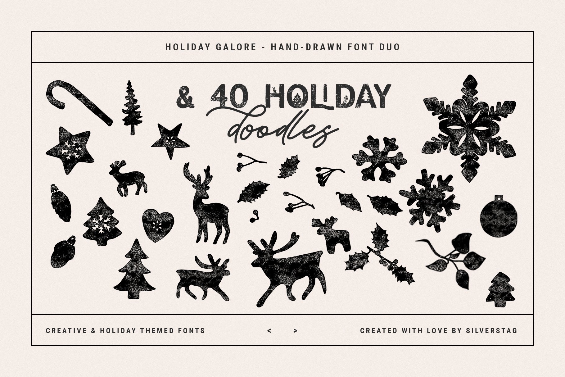 36 holiday galore font duo by silver stag 337