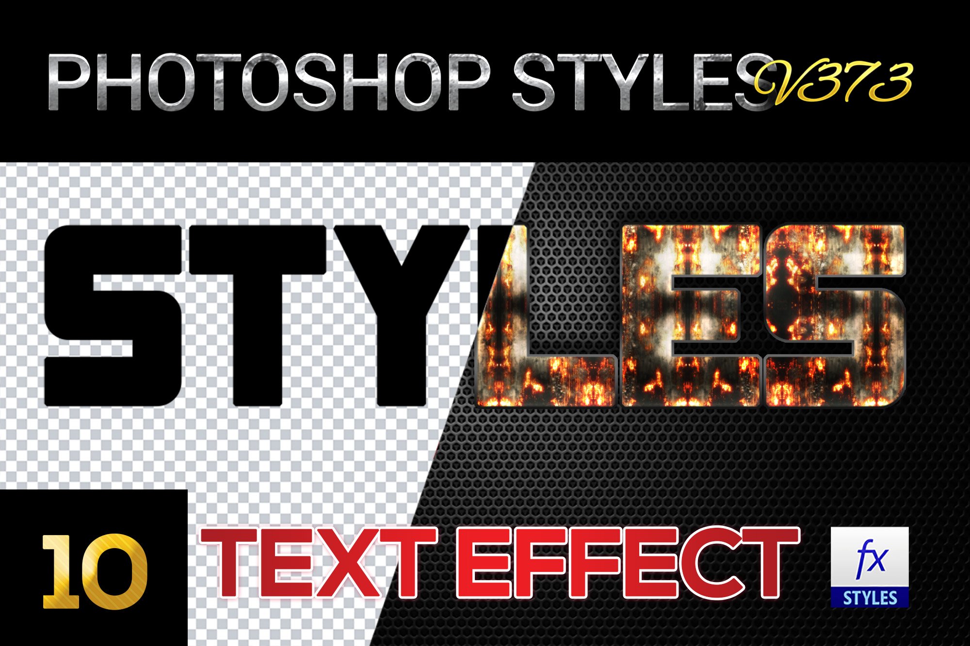 10 creative Photoshop Styles V373cover image.