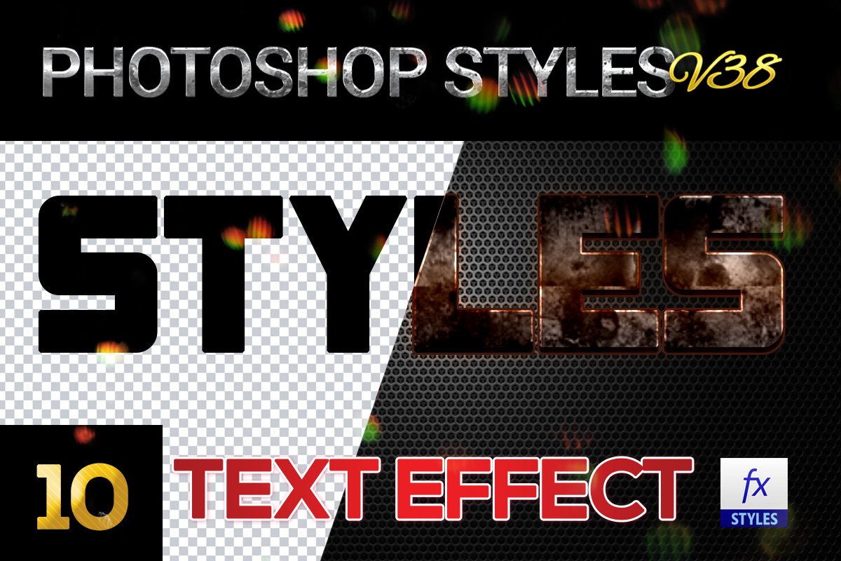 10 creative Photoshop Styles V38cover image.
